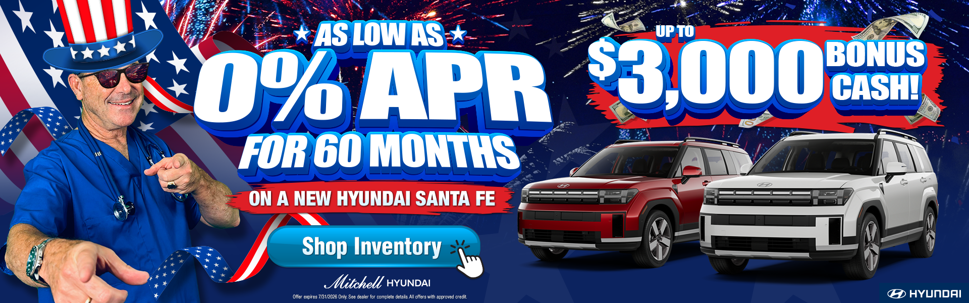 3000 bonus Cash Sante Fe